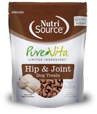 NutriSource PureVita Hip & Joint Dog Treats Dry Food front of bag.