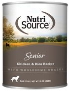 NutriSource Senior Chicken & Rice Recipe front of can.