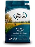 NutriSource Small Bites Adult Chicken & Rice Recipe front of bag