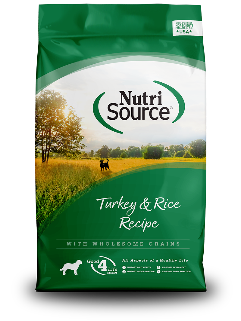 NutriSource Turkey & Rice Recipe Dry Dog Food, Front of Bag