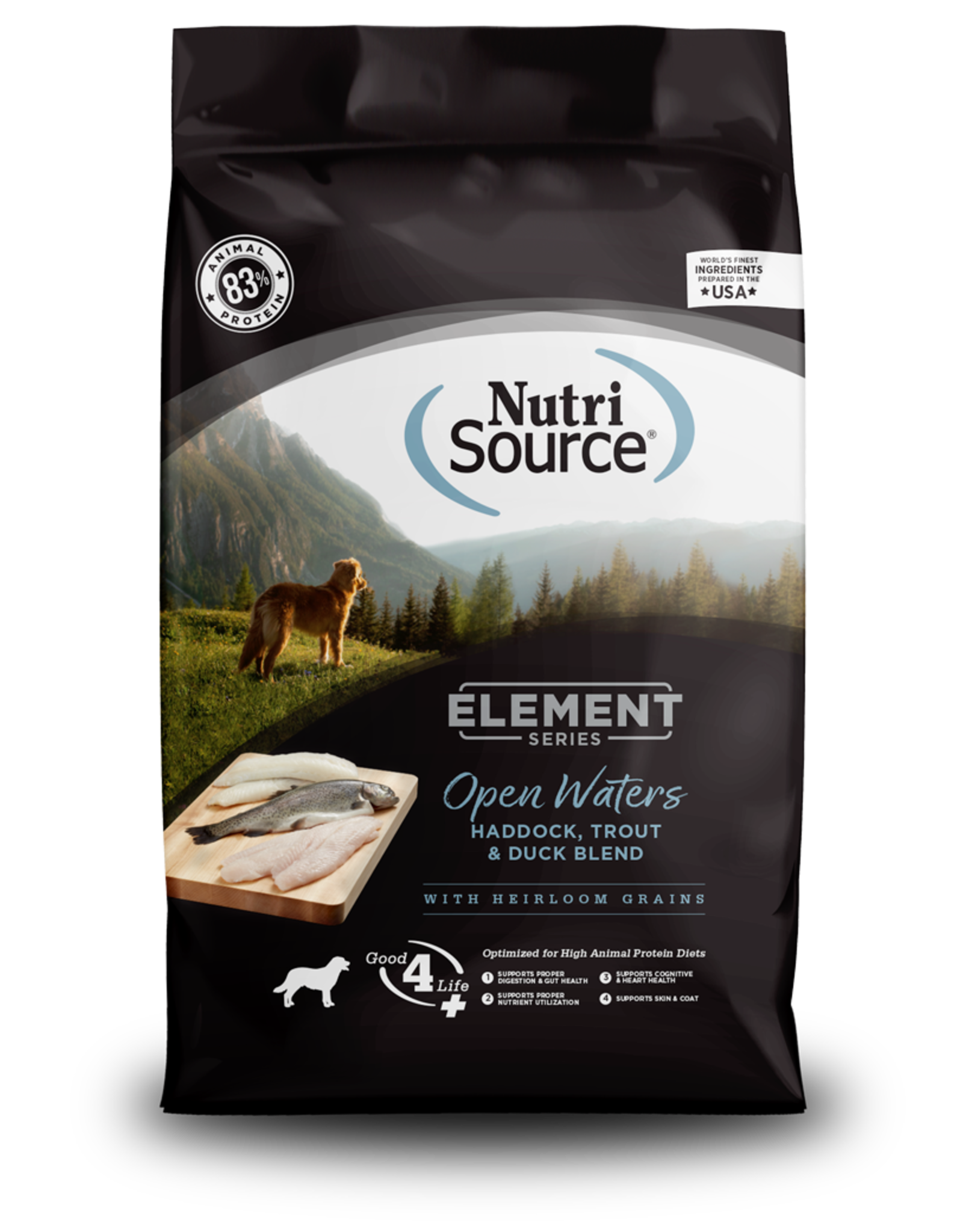 Nutrisource Element Series Open Waters Haddock Trout & Duck Blend Dry Dog Food