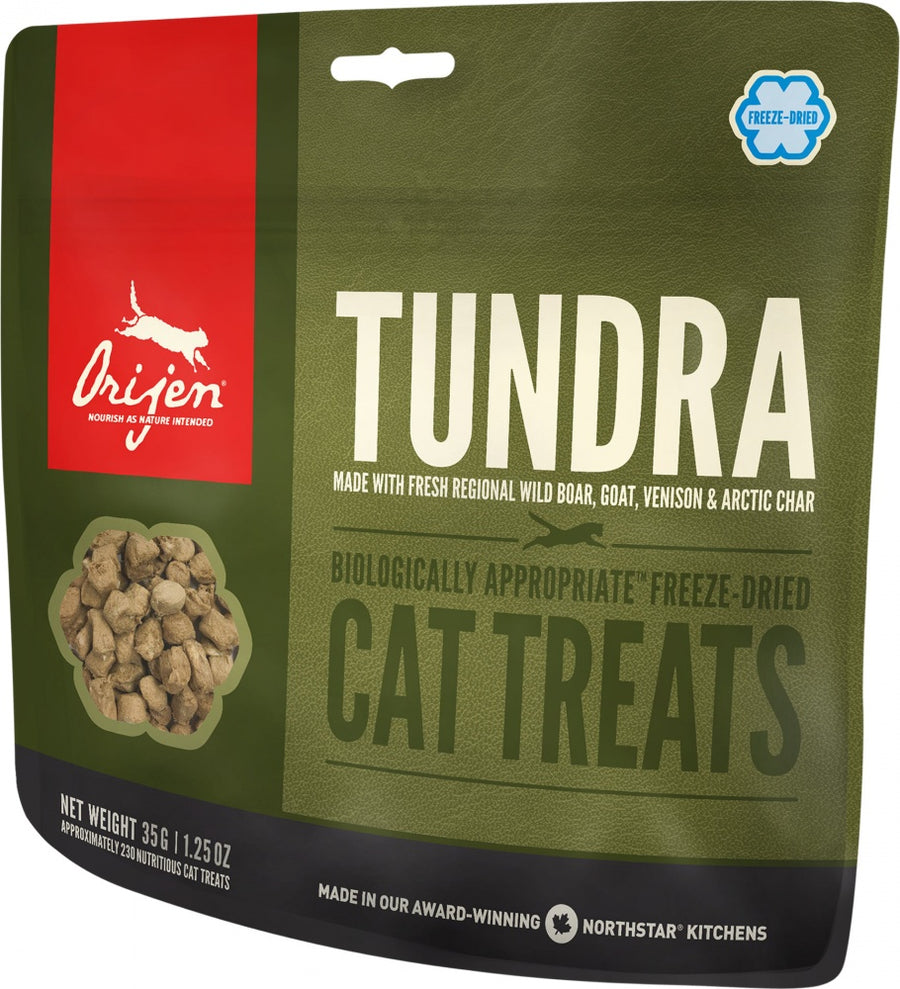 ORIJEN Grain Free Freeze Dried Tundra Cat Treats 35g, Front Pouch