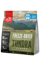 ORIJEN Grain Free Tundra Adult Freeze Dried Dog Food front of bag.