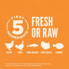 ORIJEN Original Cat Food First 5 Ingredients are Chicken, Turkey,  Whole Mackerel, Turkey Giblets, Flounder