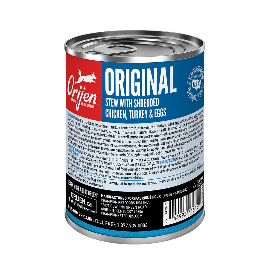 Orijen Premium Original Chicken,Turkey & Eggs Stew Recipe Canned Dog Food
