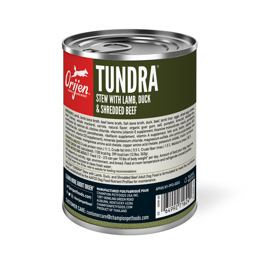 Orijen Premium Tundra Stew Recipe with Shredded Beef, Duck & Lamb Canned Dog Food