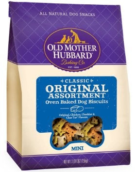 Old Mother Hubbard Crunchy Classic Natural Original Assortment Mini Biscuits Dog Treats, Front Bag