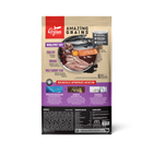 Orijen Amazing Grains Large Breed Puppy Formula Dry Dog Food back of bag.