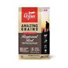 Orijen Amazing Grains Regional Red Formula Dry Dog Food front of bag.