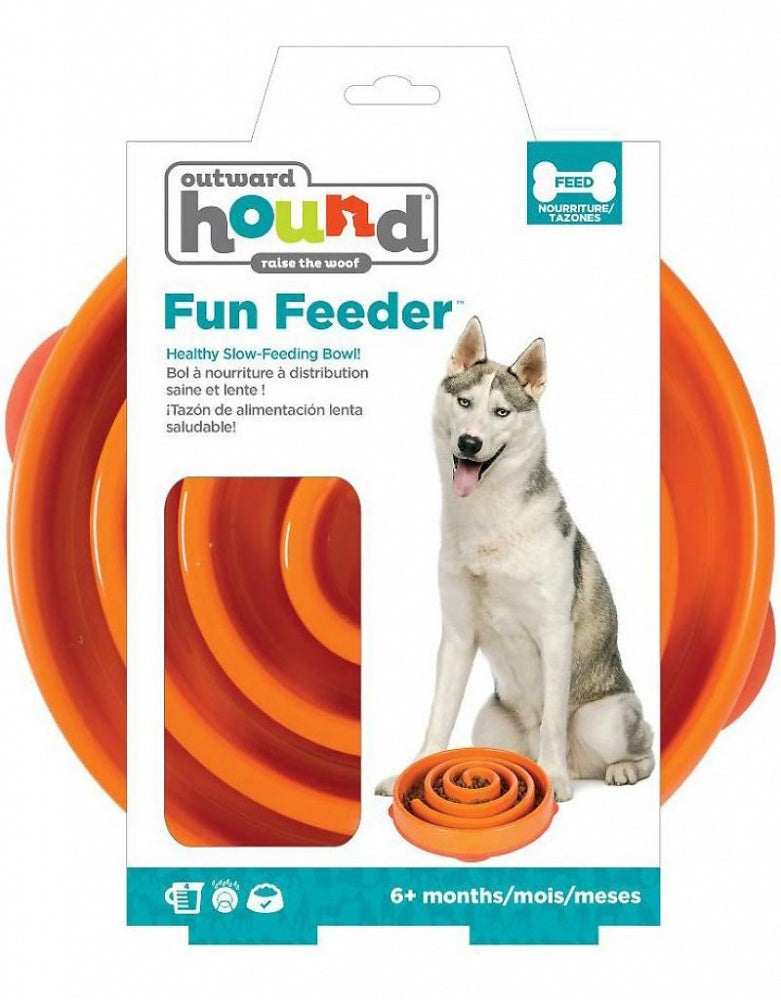 Outward Hound Dog Games Slo Bowl Slow Feeders Coral Design Dog Bowl, Back Packaging