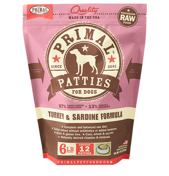 Primal Frozen Raw Turkey & Sardine Formula for Dog