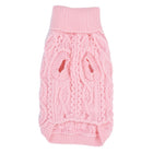 Parisian Pet Pullover Cable Knit Dog Sweater in Pink, Back