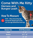 PetSafe Come with Me Kitty Royal Blue & Navy Harness and Bungee Leash for Cats, sizing and how to measure