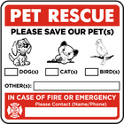 Pet Rescue Emergency Contact Sticker, Front Graphics