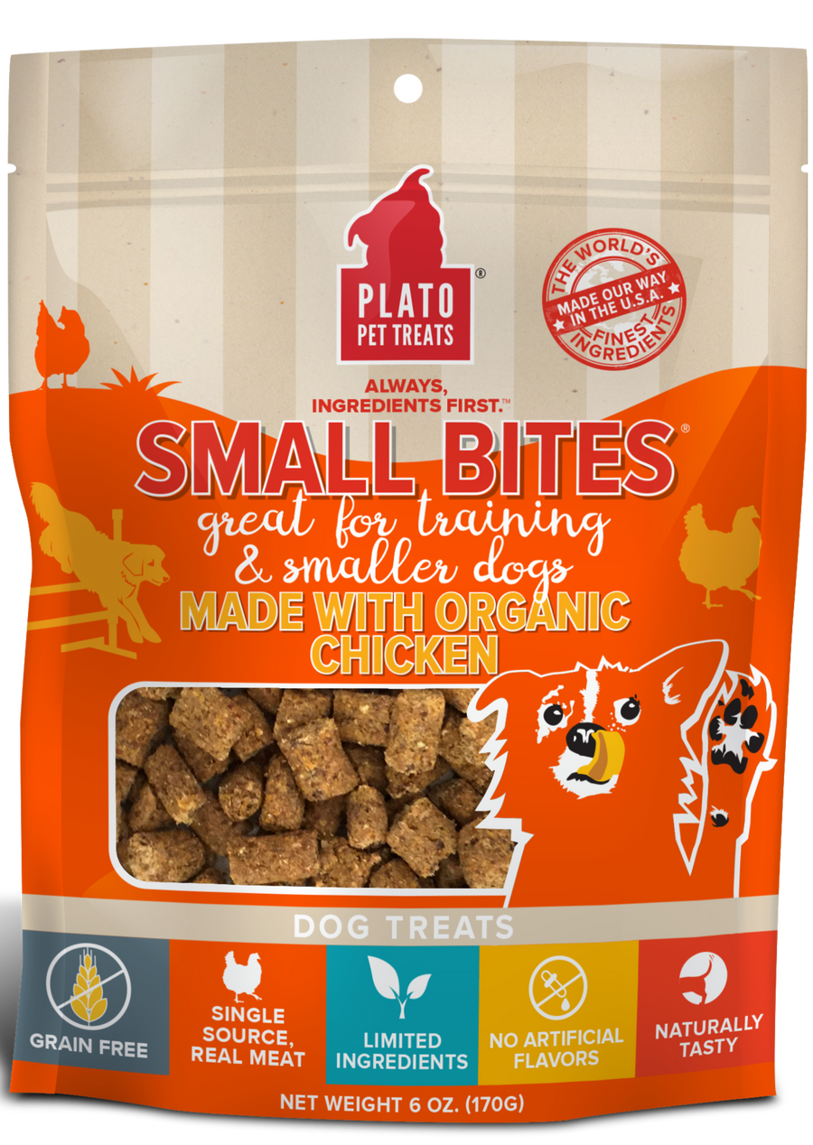 Plato Small Bites Organic Chicken Dog Treats