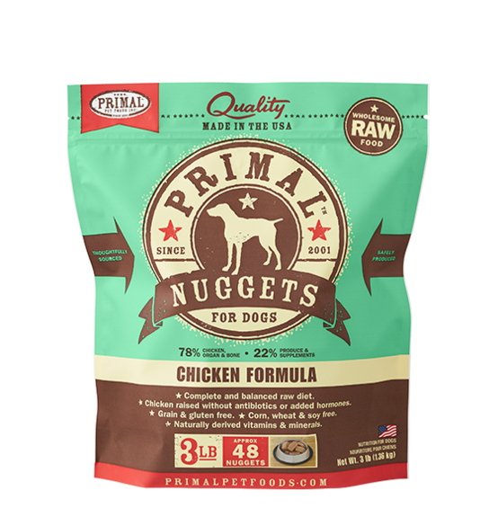 Primal Frozen Raw Chicken for Dog 3lb Front Pouch