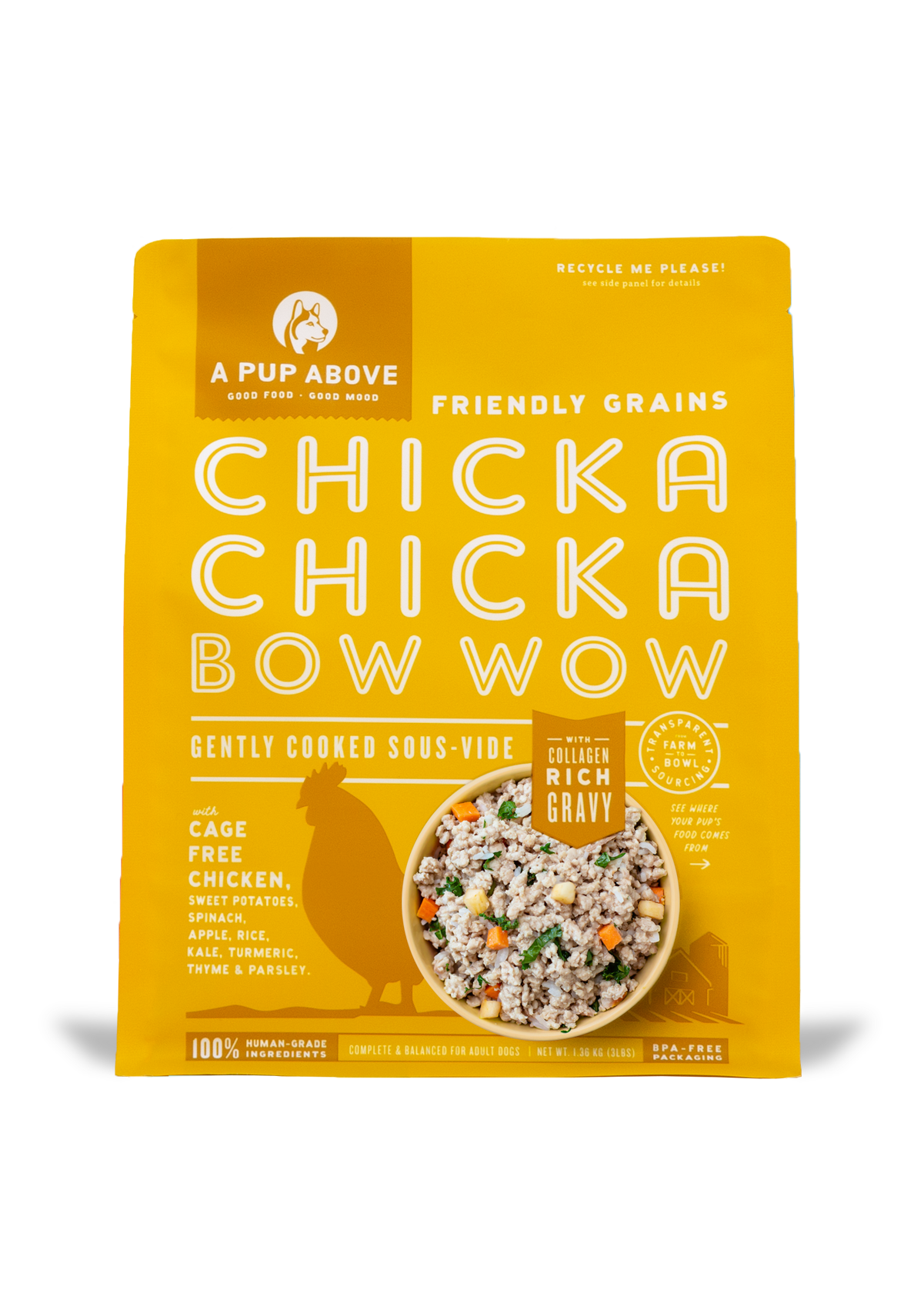 A Pup Above Chicka Chicka Bow Wow Gently Cooked Frozen Dog Food