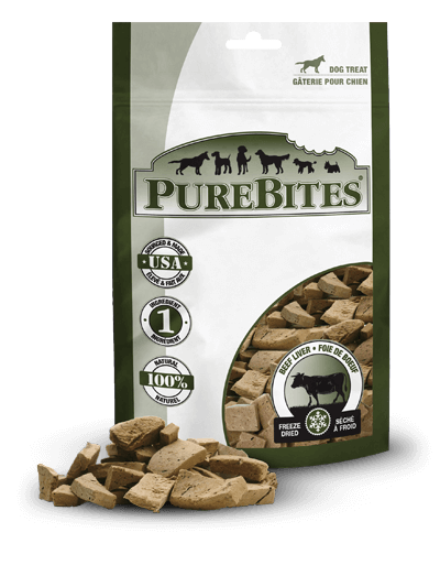 PureBites Freeze Dried Beef Liver Dog Treats, Front Pouch