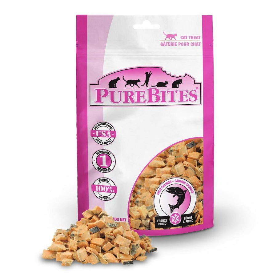 PureBites Freeze Dried Salmon Cat Treats, Front Pouch