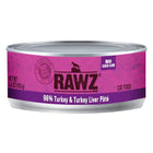 RAWZ 96% Turkey & Turkey Liver Canned Cat Food 5.5oz, Front Can