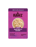 RAWZ Shredded Chicken Breast & Egg Recipe Cat Food 2.46oz Front Pouch