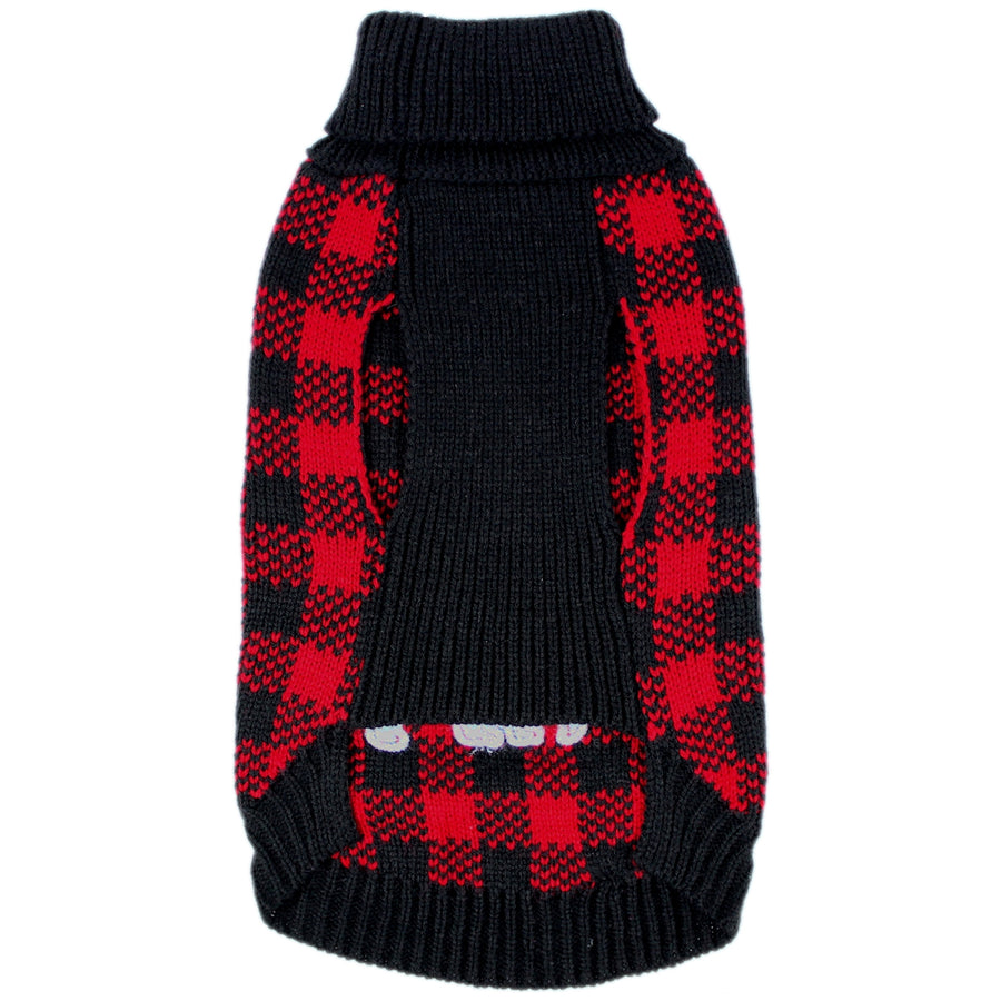 Buffalo Checkered Red Bear Dog Sweater