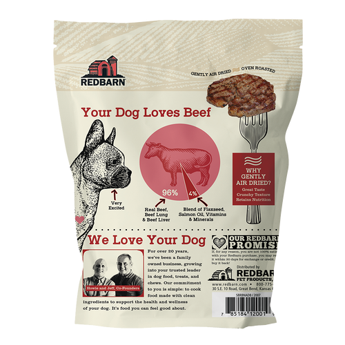Redbarn Air-Dried Beef Formula Dog Food Back Pouch
