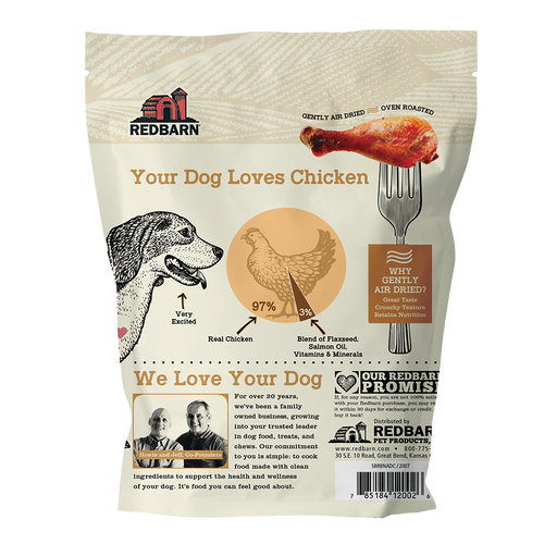 Redbarn Air-Dried Chicken Formula Dog Food, Back Pouch