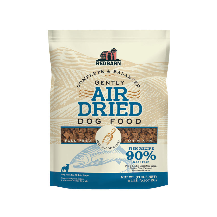 Redbarn Air-Dried Fish Formula Dog Food 2lbs, Front Packaging