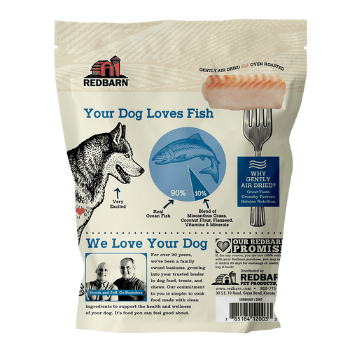Redbarn Air-Dried Fish Formula Dog Food, Back Pouch