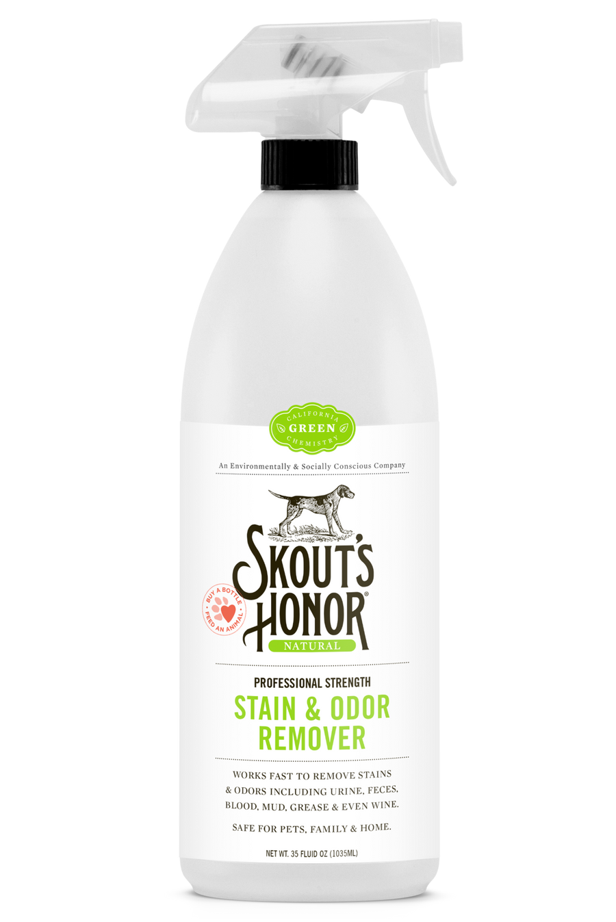 Skout's Honor Stain & Odor Remover 32oz, Front Spray Bottle