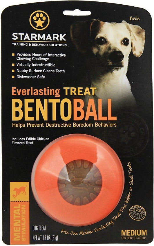 Starmark Everlasting Treat Bento Ball Dog Chew Toy 1.8oz, Front Packaging