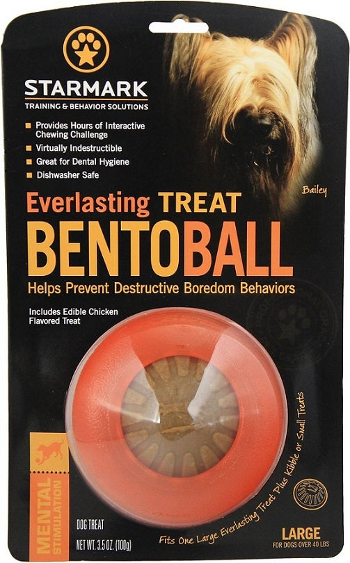Starmark Everlasting Treat Bento Ball Dog Chew Toy 3.5oz, Front Packaging