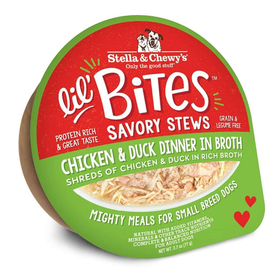 Stella & Chewy's Lil Bites Chicken & Duck Stew Cups for Dogs 2.7oz, Top Packaging