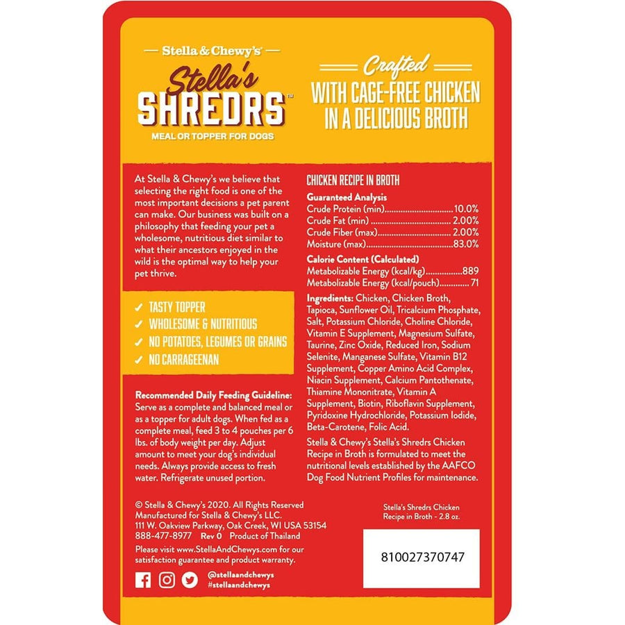 Stella & Chewy's Shredrs Chicken in Broth Topper for Dogs