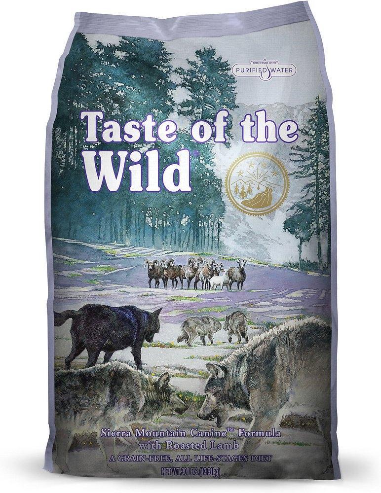 Taste Of The Wild Sierra Mountain Dry Dog Food 30lbs, Front Bag