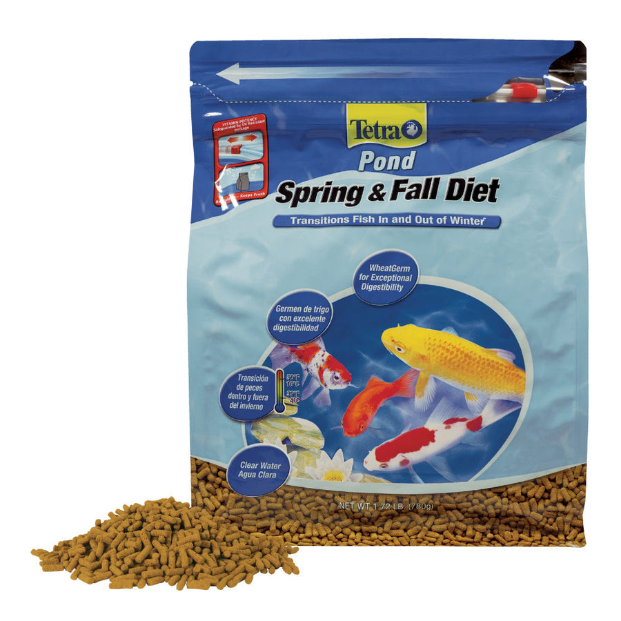 Tetra Pond Spring & Fall Diet Transitional Fish Food 1.72lbs, Front of bag