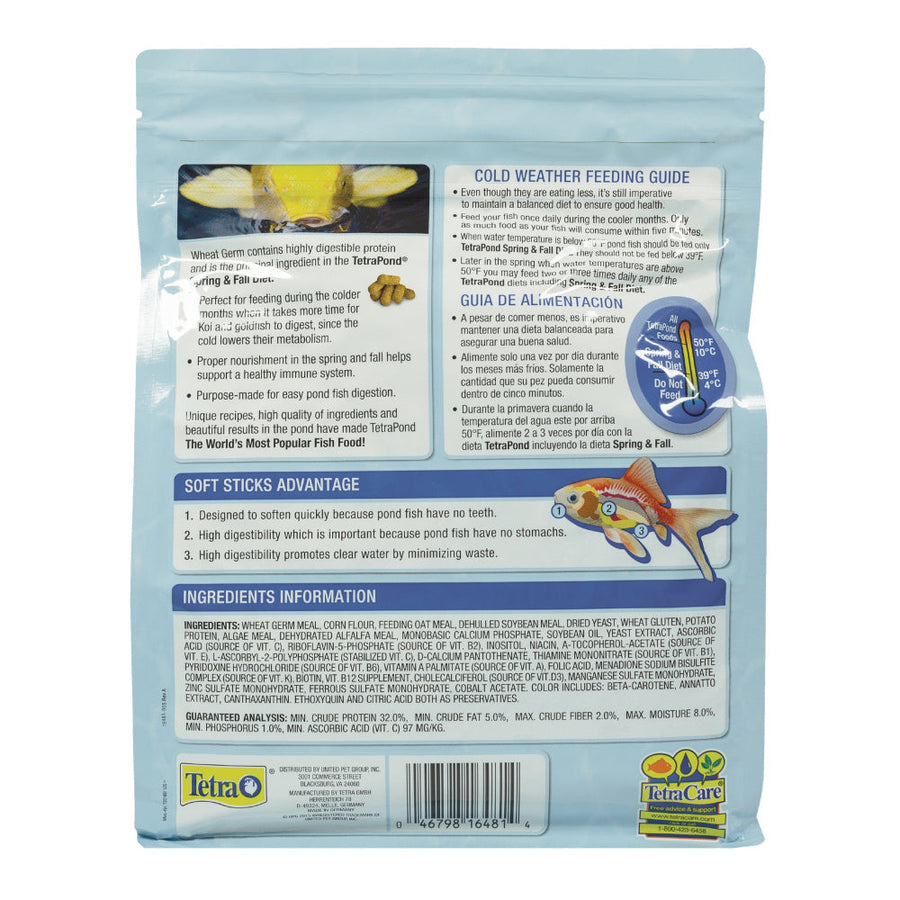 Tetra Pond Spring & Fall Diet Transitional Fish Food, Back Bag