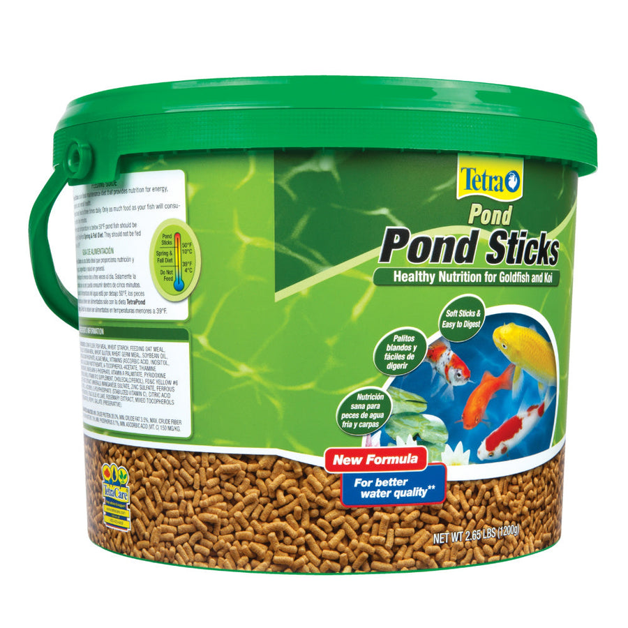 Tetra Pond Sticks Goldfish & Koi Fish Food 2.65lbs, Front Side Packaging