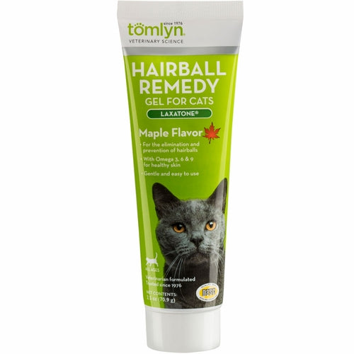 Tomlyn Hairball Remedy Gel Original Maple Flavor, Front Packaging