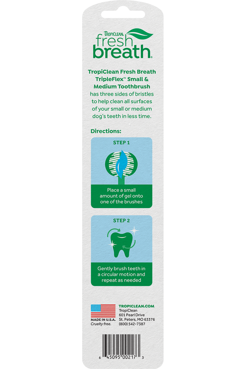 Tropiclean Fresh Breath TripleFlex Toothbrush for Dogs