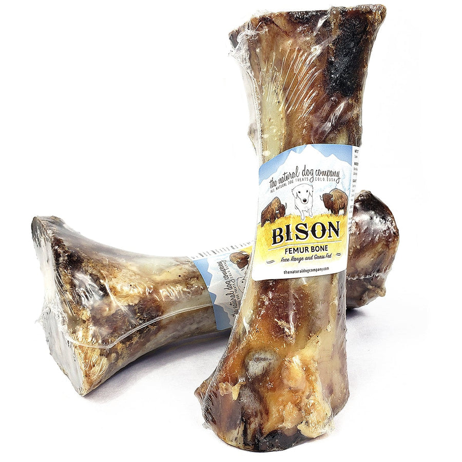 Tuesday's Natural Dog Company Bison Femur Bone Dog Treat, Double Packaged