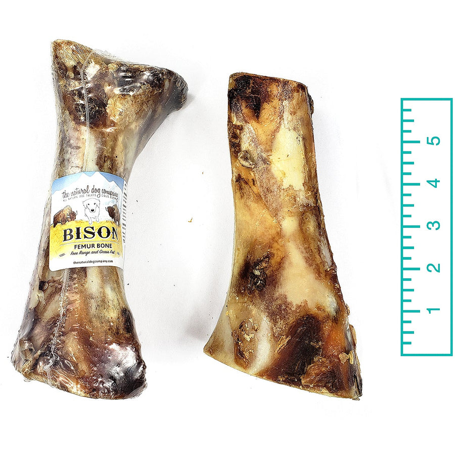 Tuesday's Natural Dog Company Bison Femur Bone Dog Treat, Size Comparison