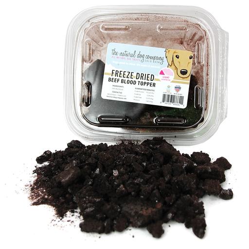Tuesday's Natural Dog Company Freeze Dried Beef Blood Topper For Cats and Dogs, Case and Pile