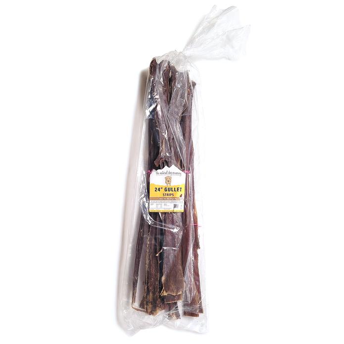 Tuesday's Natural Dog Company Gullet Strips Dog Treats 24" Packaging