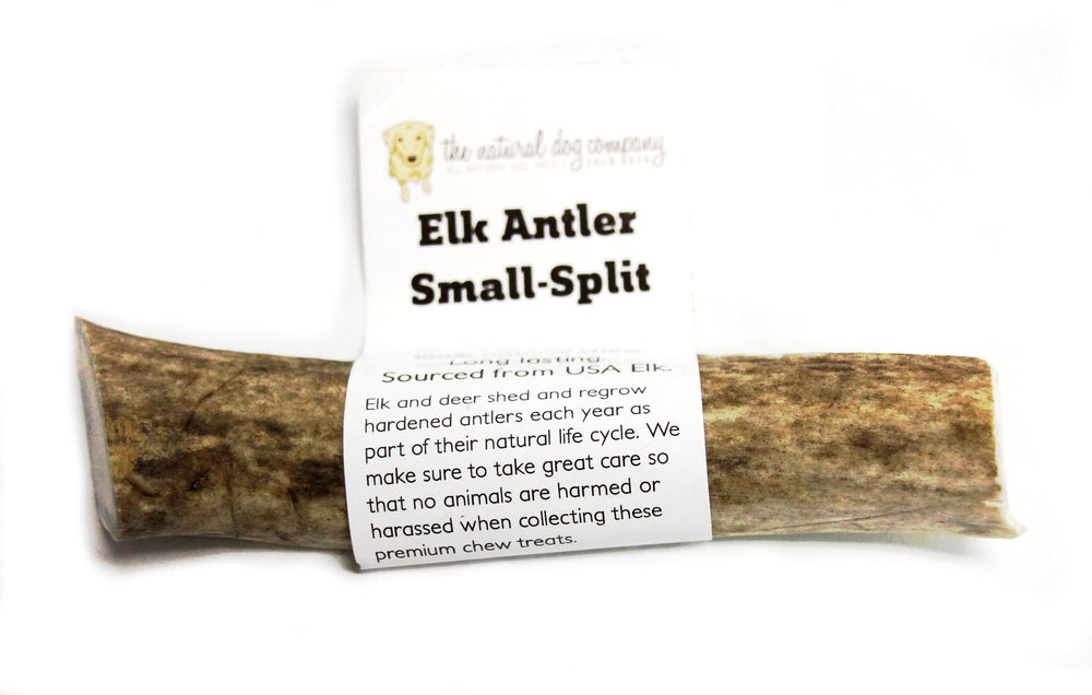 Tuesday's Natural Dog Company Small Split Elk Antler Dog Chew, Front Packaging