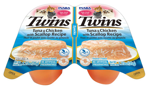 Inaba Twin Packs Tuna & Scallop Recipe Cups Wet Cat Food