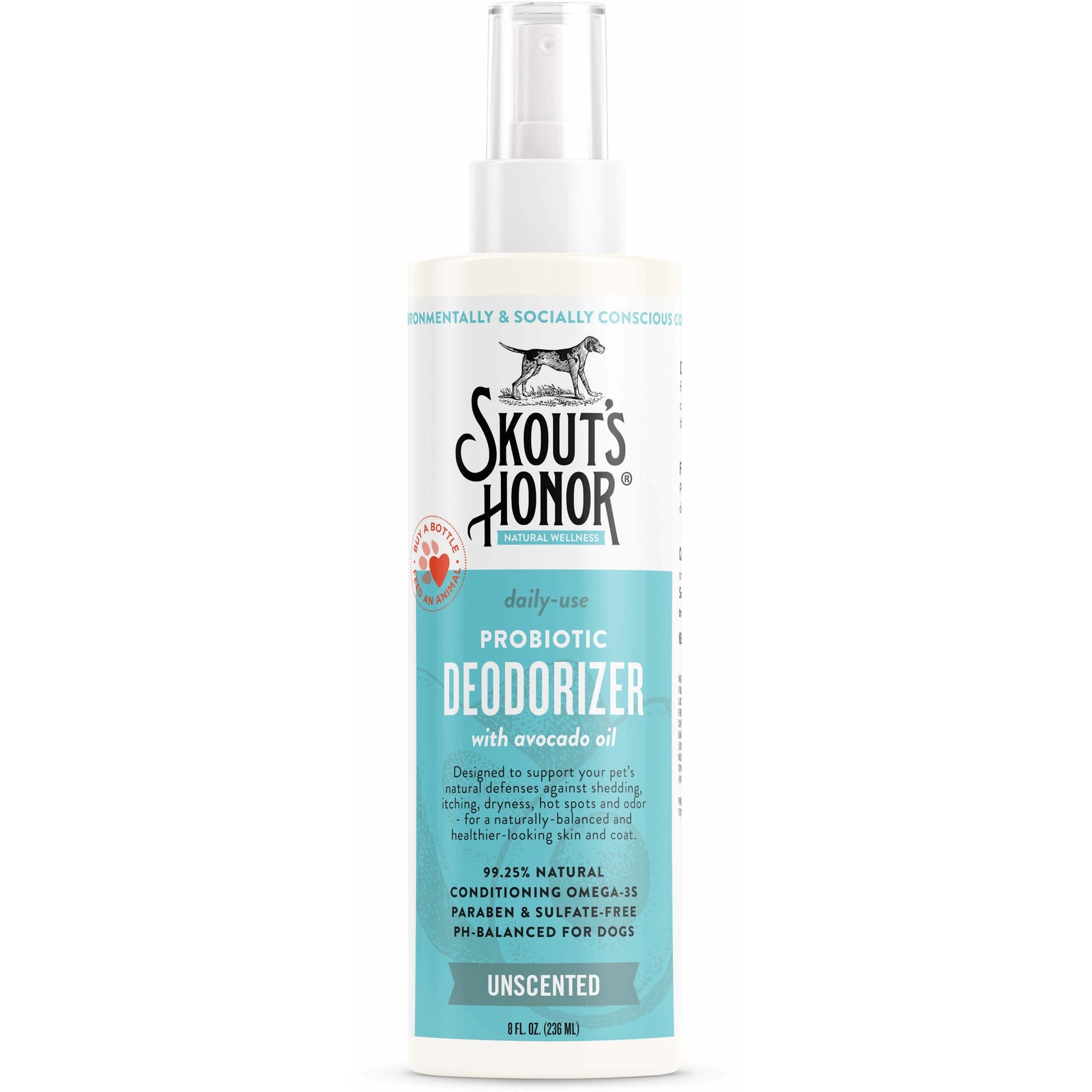 Skout's Honor Probiotic Deodorizer Spray Unscented for Dogs & Cats