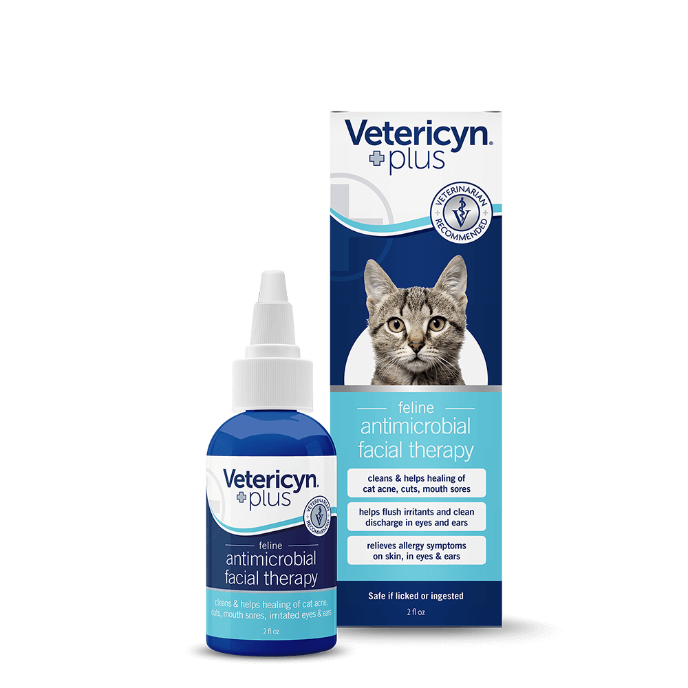 Vetericyn Plus Feline Antimicrobial Facial Therapy 2floz Front Bottle & Box