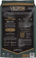 Victor Purpose Ultra Pro Grain Free Dry Dog Food 30lb, Back Bag